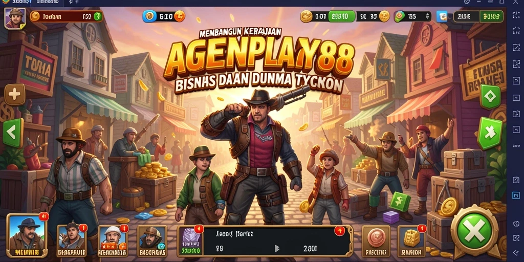 Tampilan gameplay menarik AGENPLAY88 dalam membangun kerajaan bisnis.