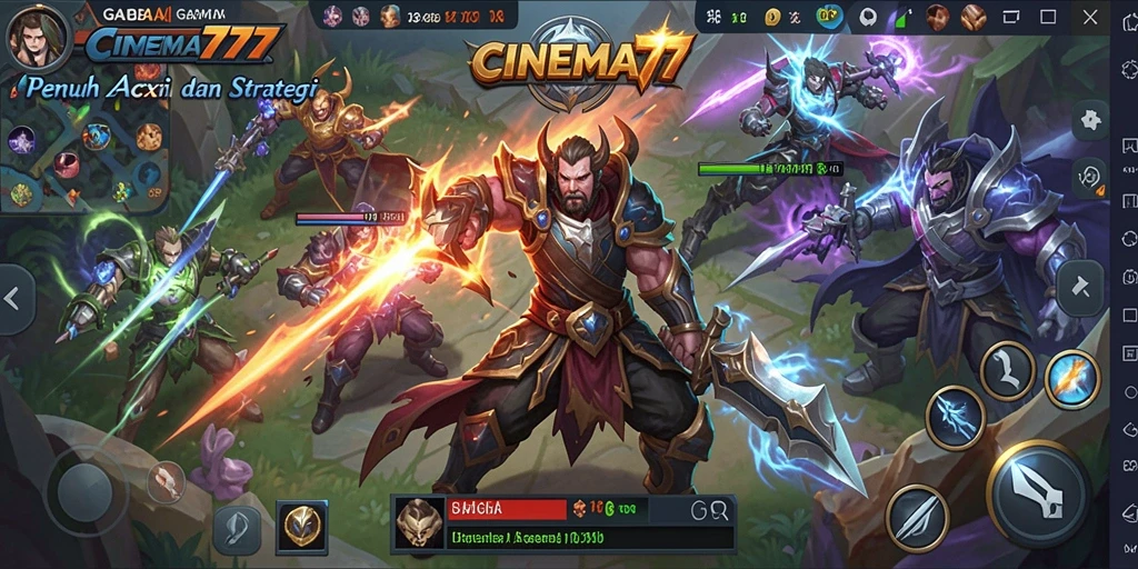 Tampilan gameplay seru dengan aksi MOBA menegangkan.