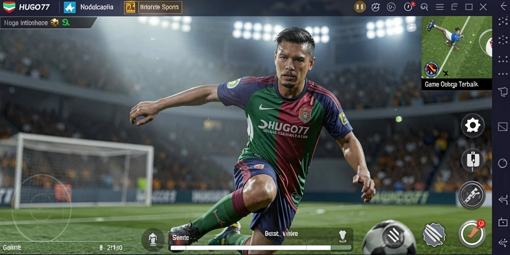 Tampilan gameplay HUGO77 dengan aksi olahraga yang dinamis.