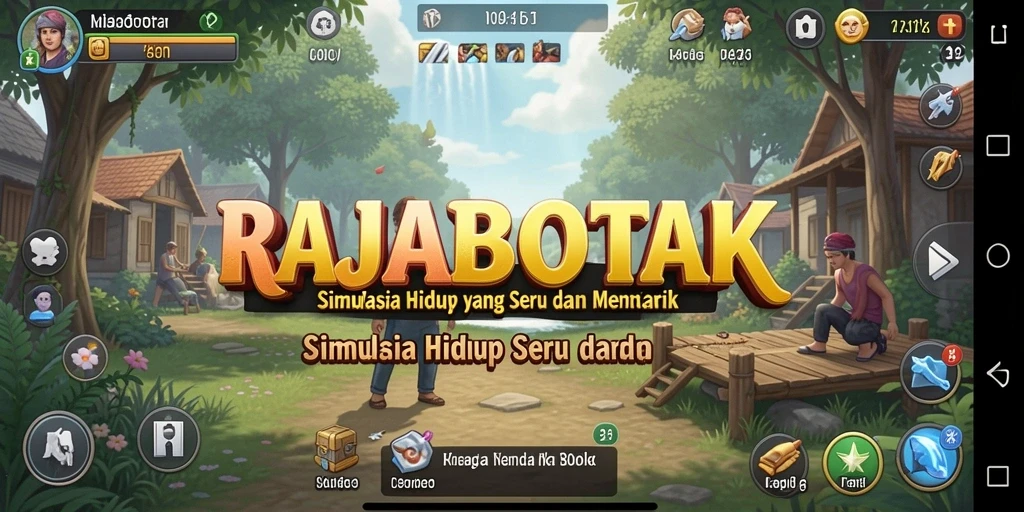 Tampilan gameplay menarik dari RAJABOTAK yang menunjukkan interaksi karakter.